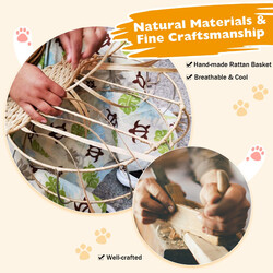 Kattklätterträd med håla och naturligt sisal, handgjord korg, 48 x 70,5 cm