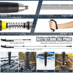 Snöskor 4-i-1 för vuxna och barn med justerbar bindning och stavar