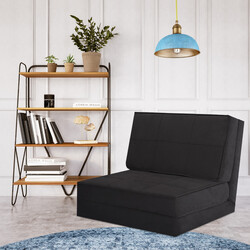 Svart 3-i-1 klappsoffa med justerbart ryggstöd och ergonomisk design