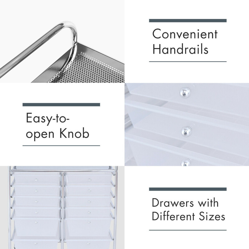 Rullvagn med 12 stapelbara lådor och metallram för flexibel förvaring