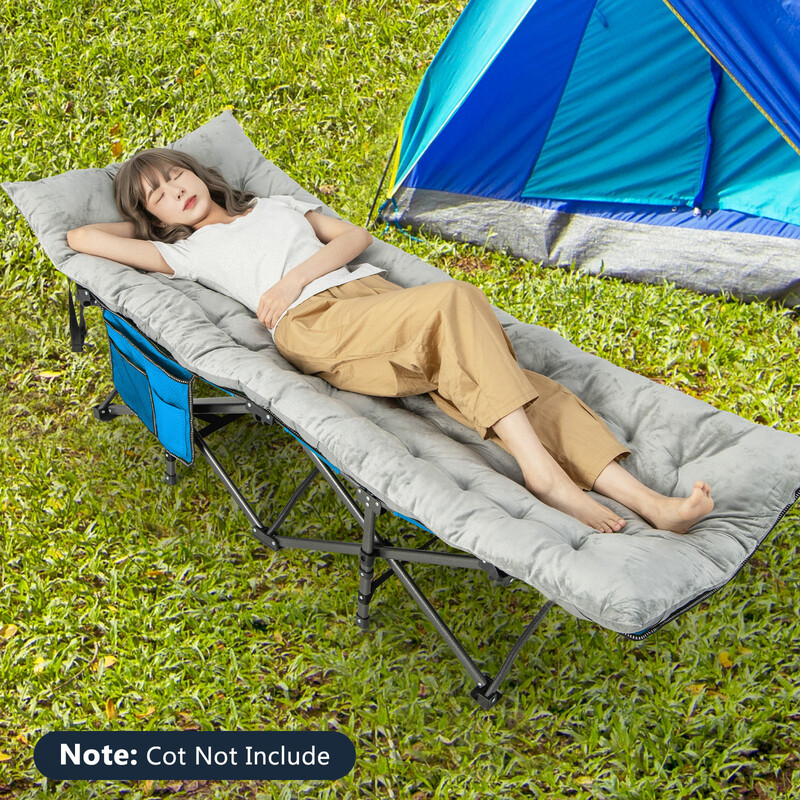 Bekväm grå loungedyna 190x70 cm med fästband för inom- och utomhusbruk