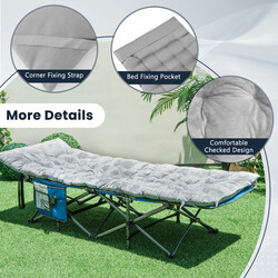 Bekväm grå loungedyna 190x70 cm med fästband för inom- och utomhusbruk