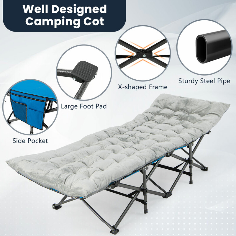 Bekväm grå loungedyna 190x70 cm med fästband för inom- och utomhusbruk