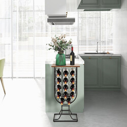 Vinställ för 14 flaskor med avtagbara hjul och hållbar konstruktion 38 x 30 x 82 cm