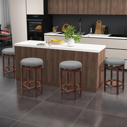 2-pack vridbara barstolar i grått och brunt med bekväm sits och hållbar konstruktion