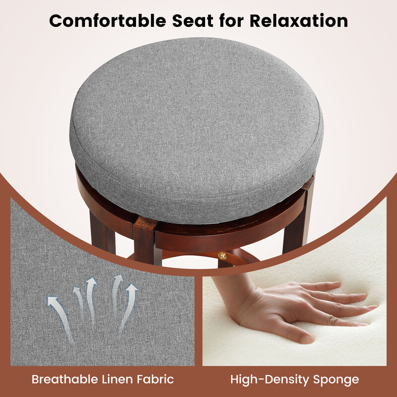 2-pack vridbara barstolar i grått och brunt med bekväm sits och hållbar konstruktion