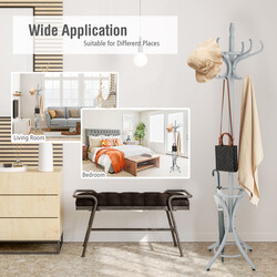 Vit klädhängare med paraplyställ och 12 krokar i björk och poppel