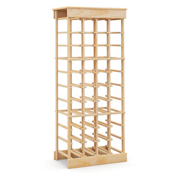 Vinställ i massiv furu för 40 flaskor med tippskydd och målningsbar yta
