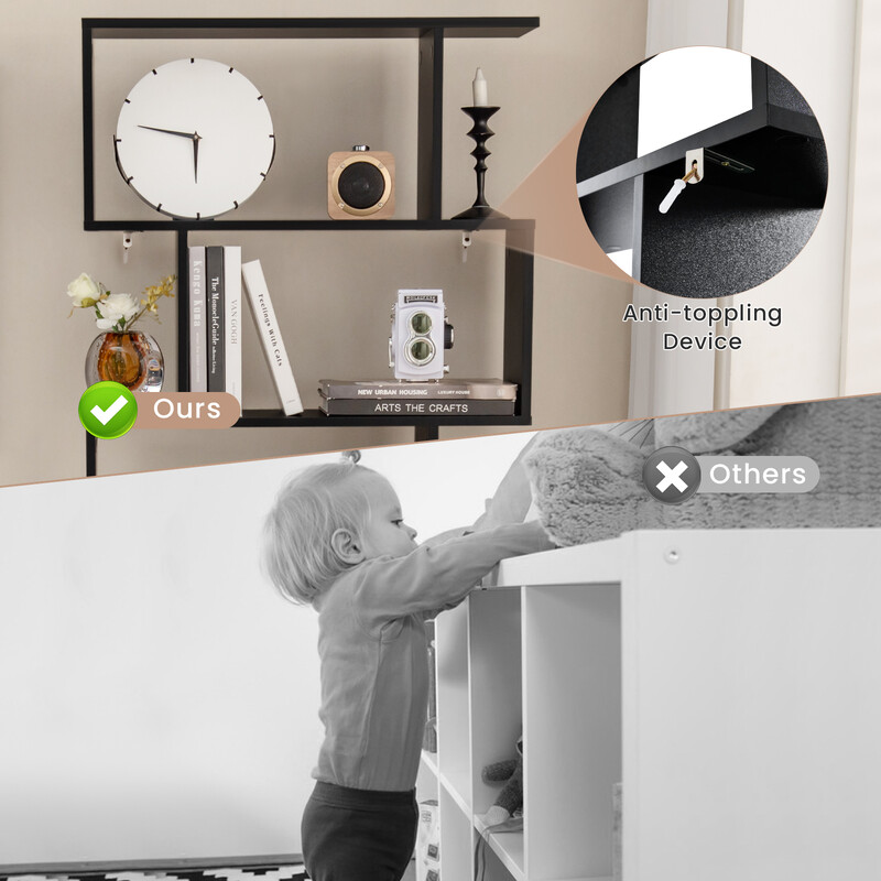 Bokhylla med dörrar och 5 hyllplan i trä, svart, 183 x 70 x 23 cm