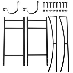 Robust vedhållare med avtagbara tändhållare, svart metall, 84 x 33 x 76 cm