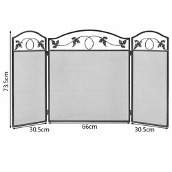 Eldstadsskydd i svart med stabil metallram och justerbar storlek för säkerhet och stil