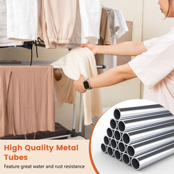 Hopfällbar torkställning med 4 nivåer och hjul för inomhus- och utomhusbruk, grå