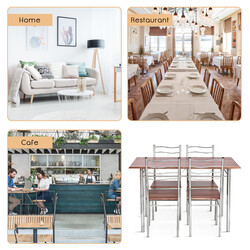 Matgrupp i valnöt med bord och 4 högryggade stolar för elegant matsal