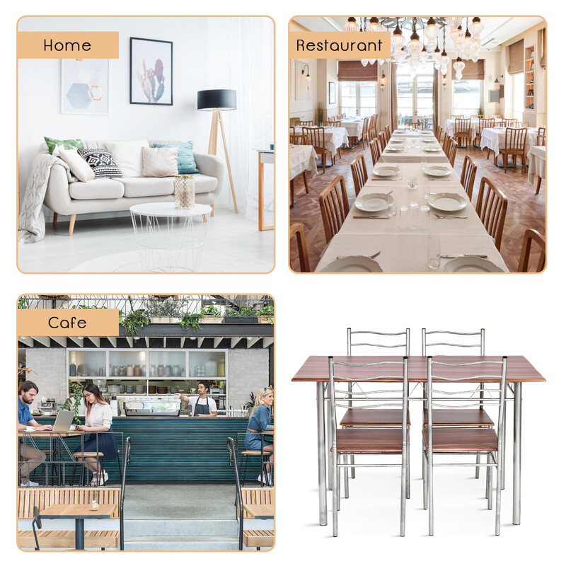 Matgrupp i valnöt med bord och 4 högryggade stolar för elegant matsal