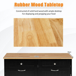 Svart köksavfallsskåp med stor arbetsyta, 2 lådor och justerbar hylla