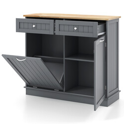 Köksavfallsskåp med stor arbetsyta, 2 lådor och justerbar hylla i svart MDF