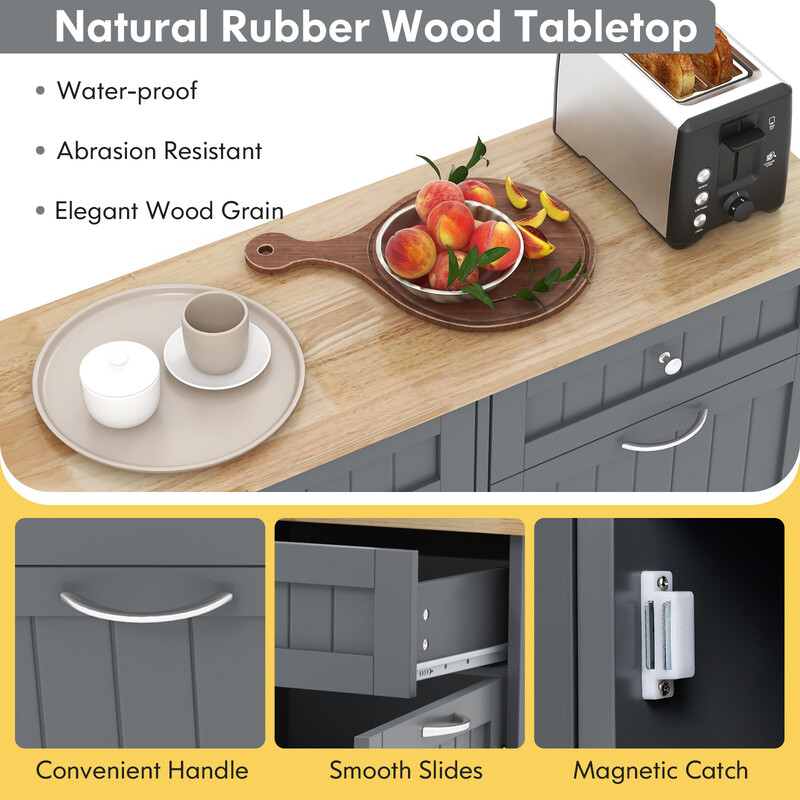 Köksavfallsskåp med stor arbetsyta, 2 lådor och justerbar hylla i svart MDF