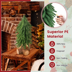 40 cm hög konstgjord julgran med 200 grenspetsar och stabil träfot