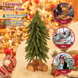 40 cm hög konstgjord julgran med 200 grenspetsar och stabil träfot