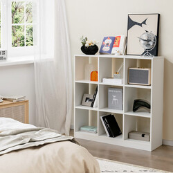 Barnhylla med 9 fack vit förvaringslösning för leksaker och böcker 107,5 x 33 x 107,5 cm