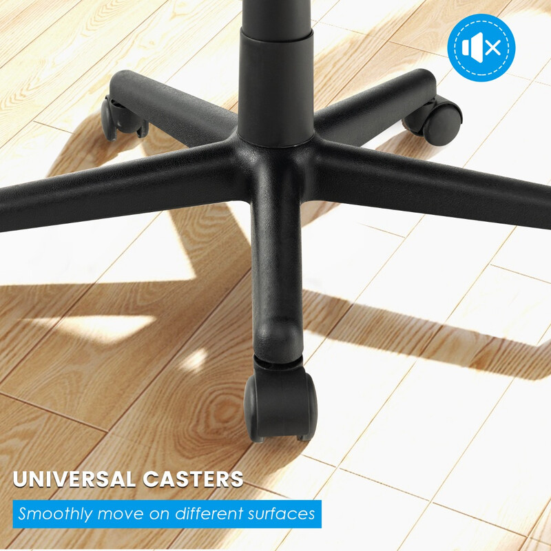 Ergonomisk kontorsstol med ländryggsstöd och gungfunktion i svart för bekvämt arbete