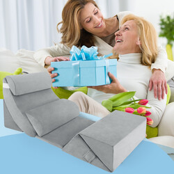 7-delars ortopediskt kilkuddeset med justerbara kuddar och tvättbart överdrag