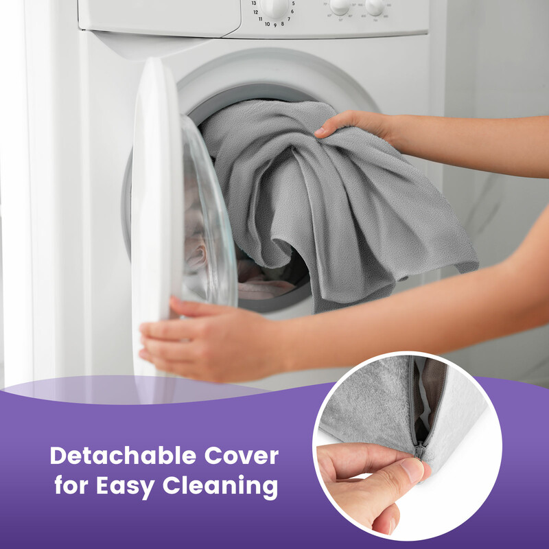 Ergonomisk läskudde för säng och soffa med tvättbart överdrag, grå kilkudde