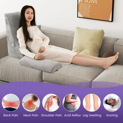 Tredelat ortopediskt kilkuddeset för bättre sömn och komfort efter operationer, grå