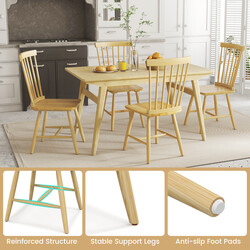 2-pack windsorstolar i trä med hög rygg och fotstöd för matsal eller kök