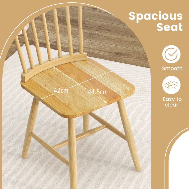 2-pack windsorstolar i trä med hög rygg och fotstöd för matsal eller kök