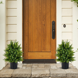 2-pack konstgjorda cedarklotträd med kruka 55 cm för hem och kontor