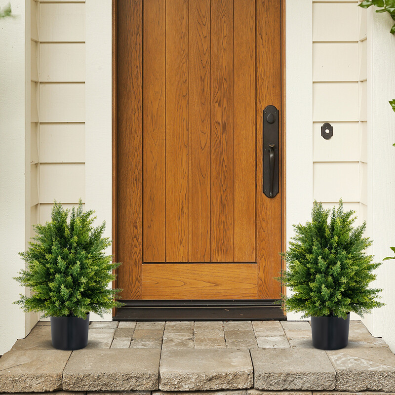 2-pack konstgjorda cedarklotträd med kruka 55 cm för hem och kontor