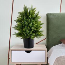 2-pack konstgjorda cedarklotträd med kruka 55 cm för hem och kontor