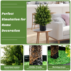 2-pack konstgjorda cedarklotträd med kruka 55 cm för hem och kontor