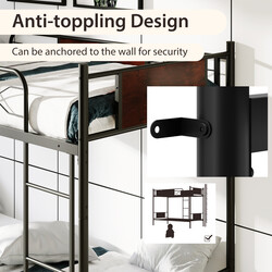 2-i-1 ombyggbar våningssäng i metall med stege och skyddsräcken 190 x 90 cm