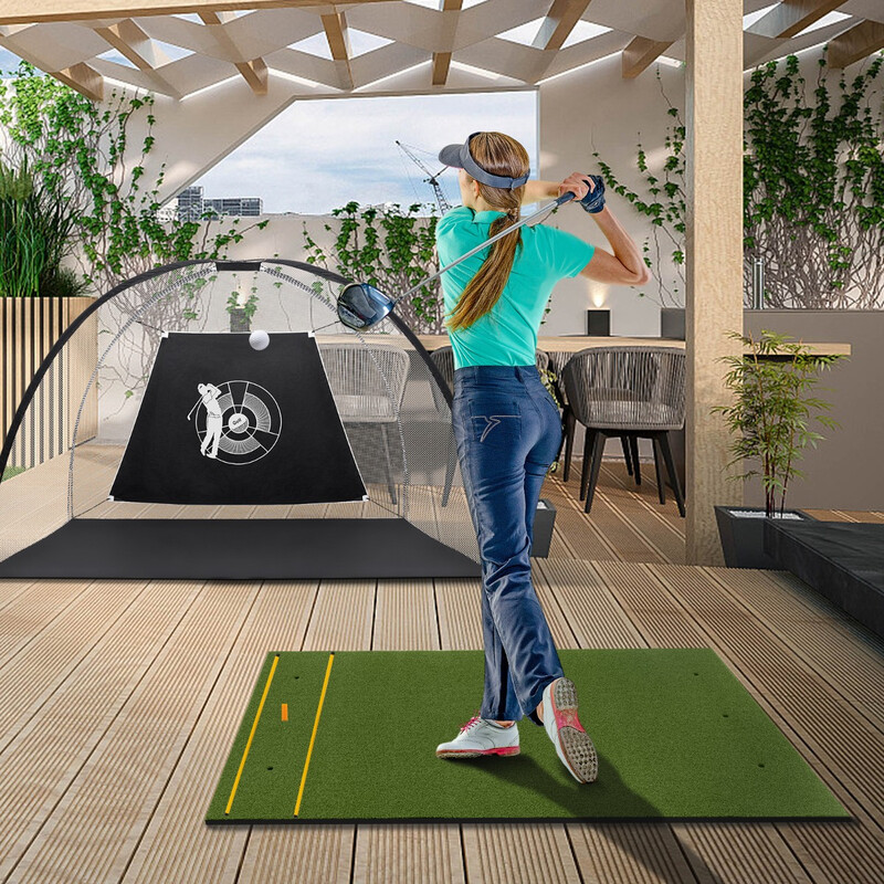 3-i-1 golfmatta med konstgräs för realistisk träning, 152 x 117 cm