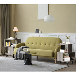 Tvåstegs sängbord set med massivträben i grått, 40 x 40 x 64 cm