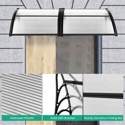 Grått dörrtak 122x99 cm för väderskydd med hållbar konstruktion och UV-skydd