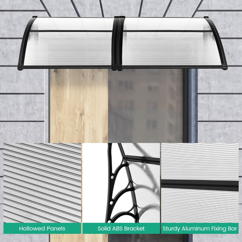 Grått dörrtak 122x99 cm för väderskydd med hållbar konstruktion och UV-skydd