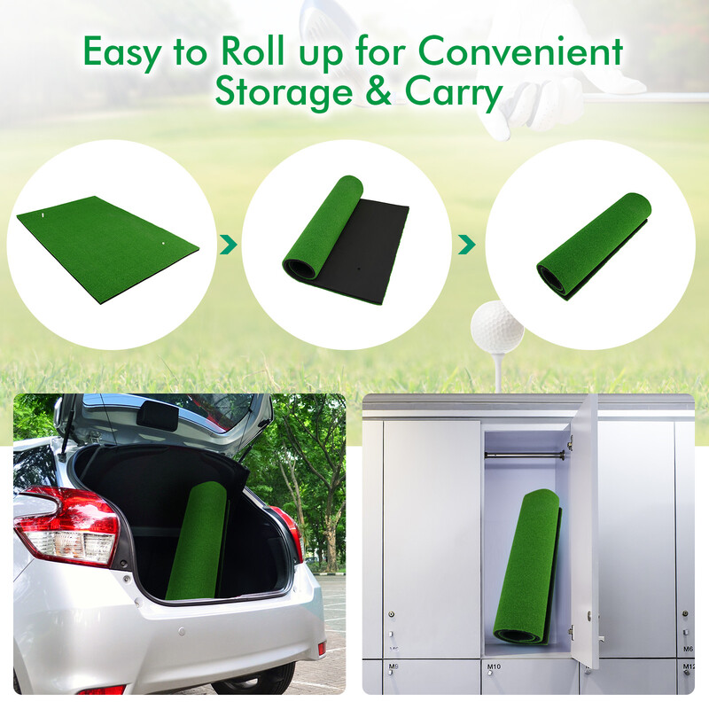 Golfmatta för träning med realistisk känsla, 1,5 x 1 m, grön, med gummipeggar