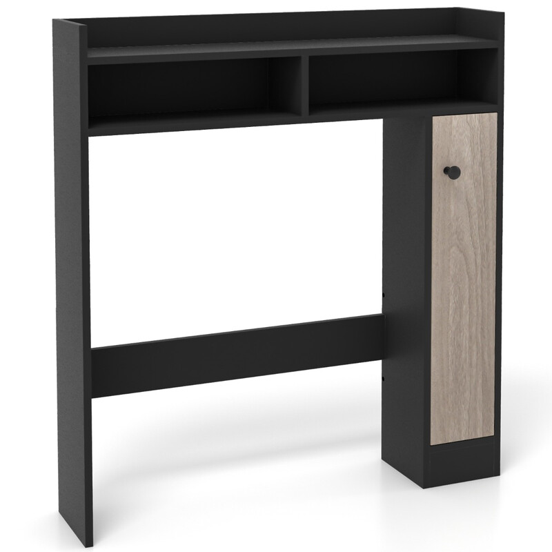 Toalettskåp med justerbara hyllor för effektiv badrumsförvaring över toalett