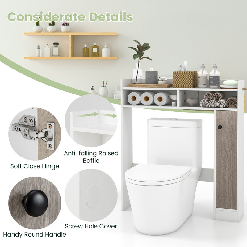 Förvaringsskåp för badrum med justerbara hyllplan och modern design, vit