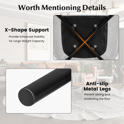 Set om 2 matstolar med ergonomisk ryggstöd och ljusgrå linneliknande klädsel