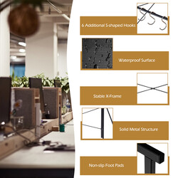 Hopfällbart skrivbord med metallram, 100x50 cm, svart, maxbelastning 115 kg