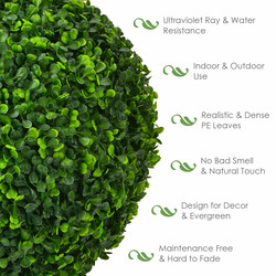 2-pack konstgjorda buxbomkulor UV-beständiga dekorationsbollar för inomhus och utomhusbruk