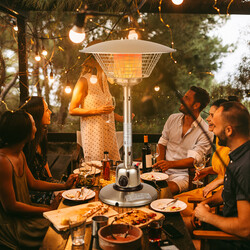 Bärbar terrassvärmare i rostfritt stål med 3200 W propan och säkerhetsskydd