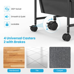 Förvaringsvagn med 15 löstagbara lådor och hjul, svart, 63 x 37 x 87 cm