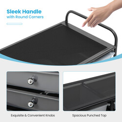 Förvaringsvagn med 15 löstagbara lådor och hjul, svart, 63 x 37 x 87 cm