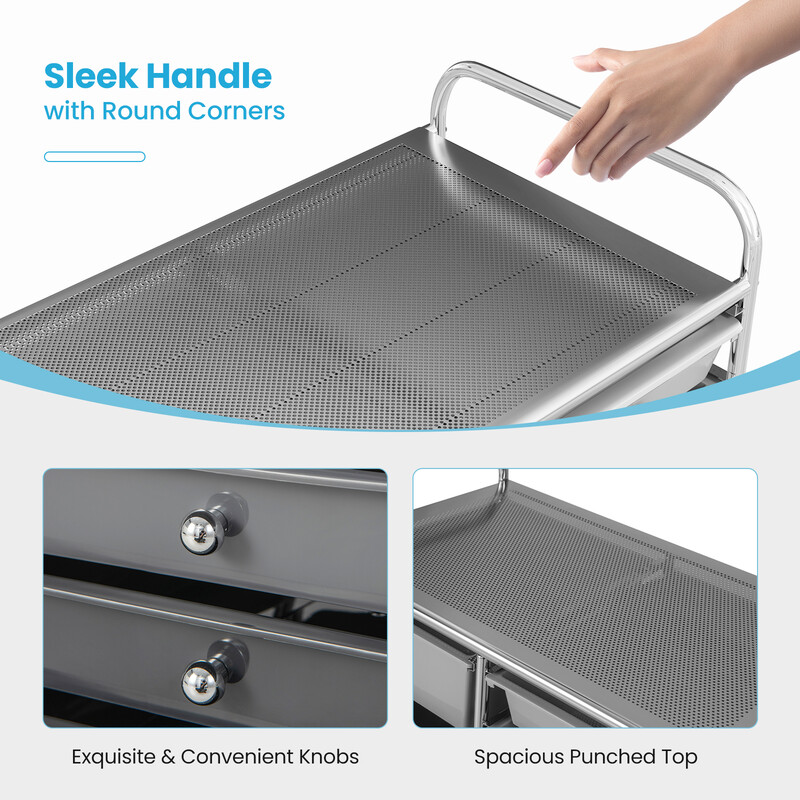 Förvaringsvagn med 15 löstagbara lådor och hjul för hem och kontor