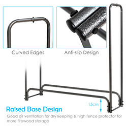 Utvändig vedförvaring i metall med vattentätt skydd, 122,5 x 35,5 x 122,5 cm